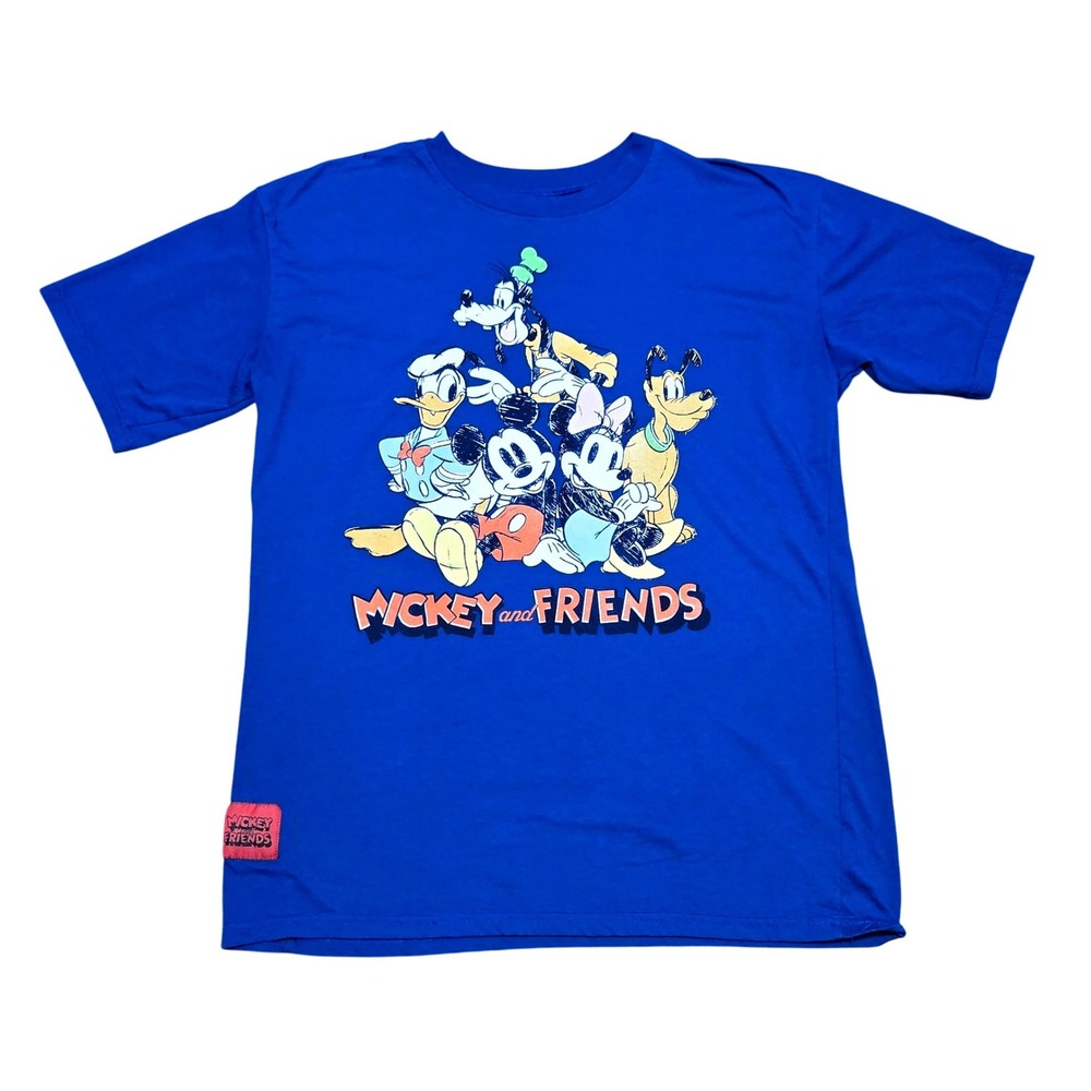 Disney Mickey and Friends Blue Graphic T-Shirt Short Sleeve Crew Neck Mens M